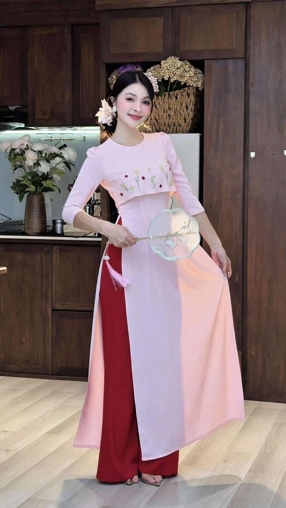 Áo Dài Chong Chóng Vàng AD9001.2986 (áo lẻ)