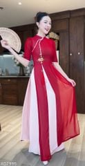 Áo Dài 4T CÀNH LỘC XUÂN + PK AD2995 (áo lẻ)