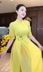 Áo Dài 4T CÀNH LỘC XUÂN + PK AD2995 (áo lẻ)