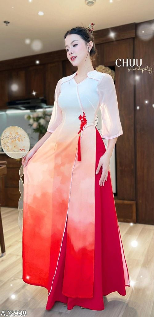 Áo Dài Màu Cực Quang + PK AD2998 (áo lẻ)