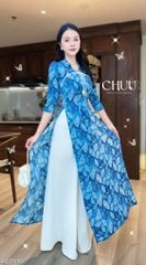 Áo Dài Cổ Bẻ Nụ Hồng AD2910 (áo lẻ)