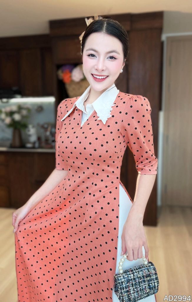 Áo Dài Bi + Cổ Sơ Mi AD2994 (áo lẻ)