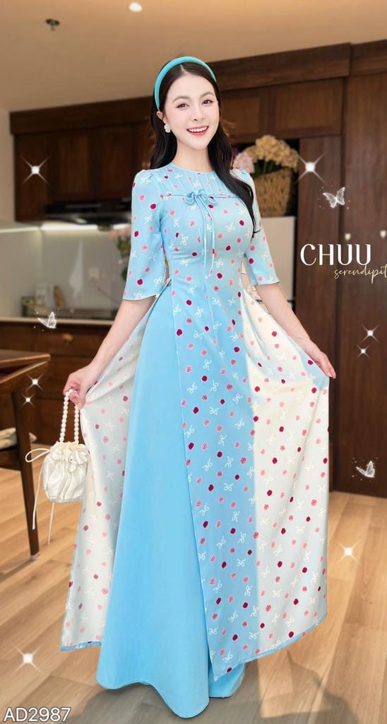 Áo Dài Cơn Mưa Nhỏ AD2987 (Áo lẻ)