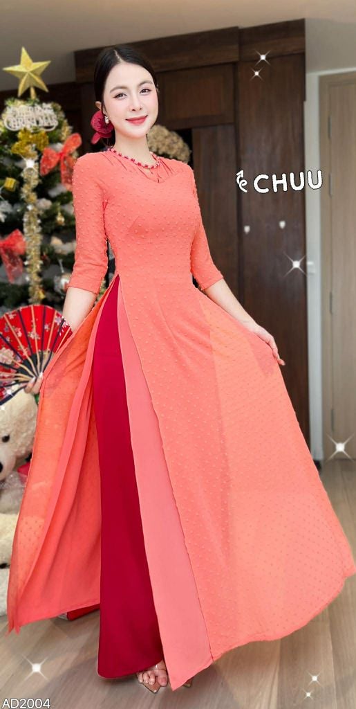 Áo Dài 4 Tà Chuỗi Pha Lê Nhỏ AD2004