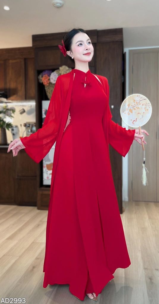 Set Áo Dài 4T Mộng Dưới Trăng + CHOÀNG + PK AD2993 (áo lẻ)