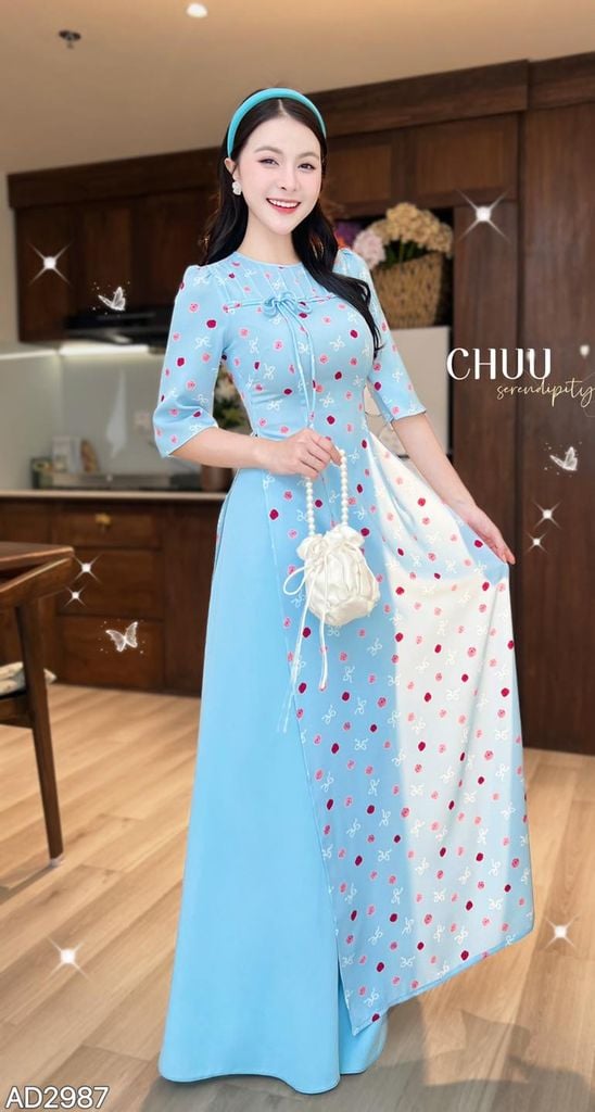 Áo Dài Cơn Mưa Nhỏ AD2987 (áo lẻ)