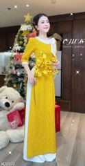 Áo Dài Cổ Bánh Vòng Nơ Kèm Phụ Kiện AD9002.2972 (áo lẻ)