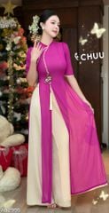 Áo Dài 4T CÀNH LỘC XUÂN + PK AD2995 (áo lẻ)