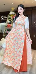 Áo Dài Bướm Viền Ngũ Sắc AD2886 (áo lẻ)