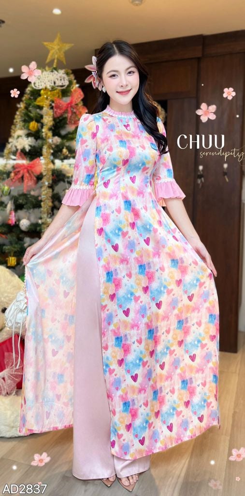 Áo Dài Vòng Nguyệt Quế AD2837 (áo lẻ)