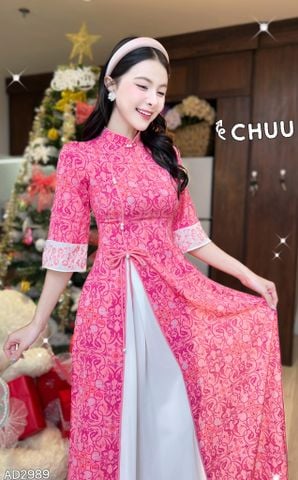 Áo Dài 2T+ Tiền Đồng Tròn + PK AD2989 (áo lẻ)