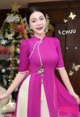 Áo Dài 4T CÀNH LỘC XUÂN + PK AD2995 (áo lẻ)