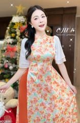 Áo Dài Bướm Viền Ngũ Sắc AD2886 (áo lẻ)