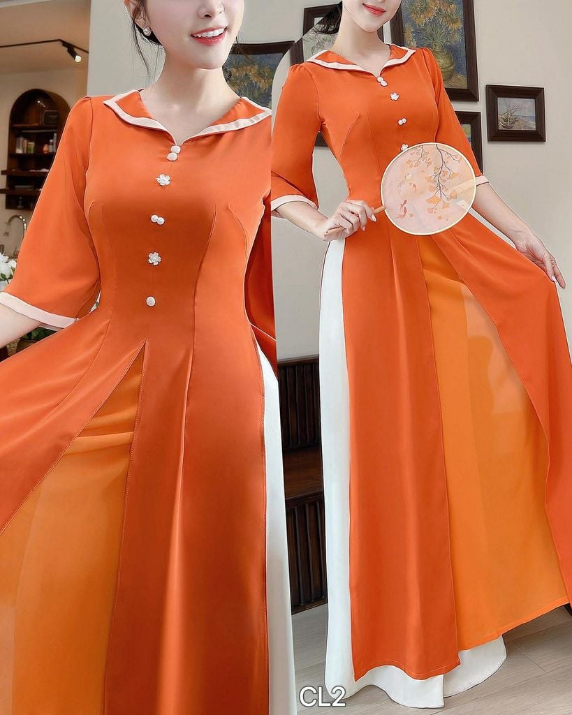 Áo Dài 3 Tà Phấn Bảng AD9003.2928 (áo lẻ)