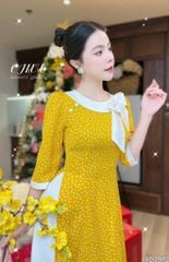 Áo Dài Cổ Bánh Vòng Nơ Kèm Phụ Kiện AD9002.2972 (áo lẻ)