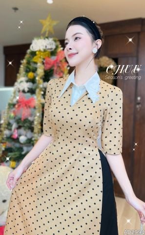 Áo Dài Bi + Cổ Sơ Mi AD2994 (áo lẻ)