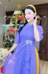 Áo Dài 4 Tà Tháp Liên Hoa AD9003.2991 (áo lẻ)