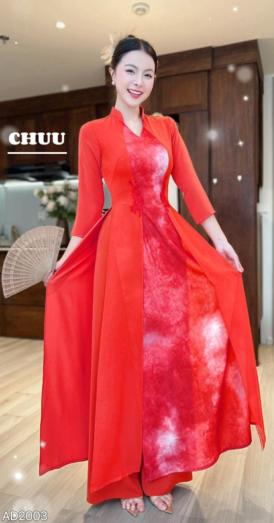 Áo Dài Ngọn Lửa Đỏ AD2003 (áo lẻ)