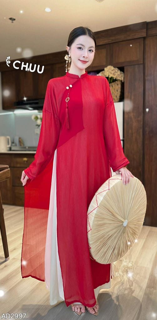 Áo Dài 4T Ngũ Thân Đài Cát + PK AD2997 (áo lẻ)