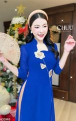 Áo Dài 4 Tà Cánh Ngọc Lá Thêu AD9003.2963 (áo lẻ)