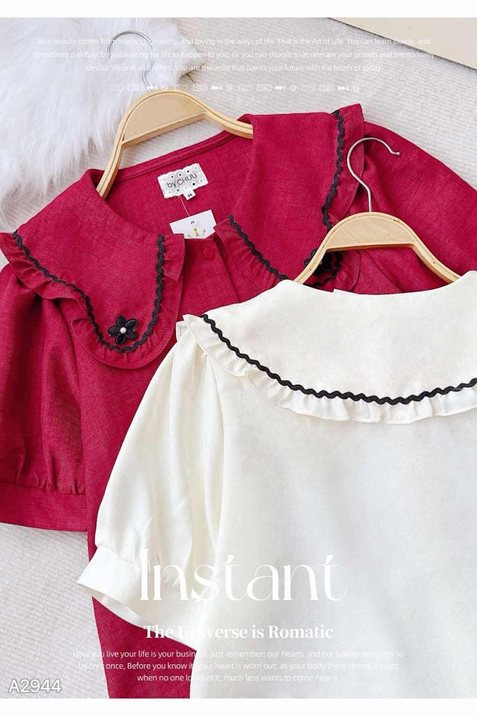 Áo Sơ Mi Vân Mây Hoa Đen + 2PK A2944