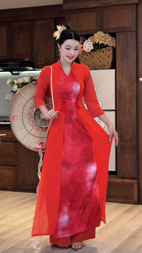 Áo Dài Ngọn Lửa Đỏ AD2003 (áo lẻ)