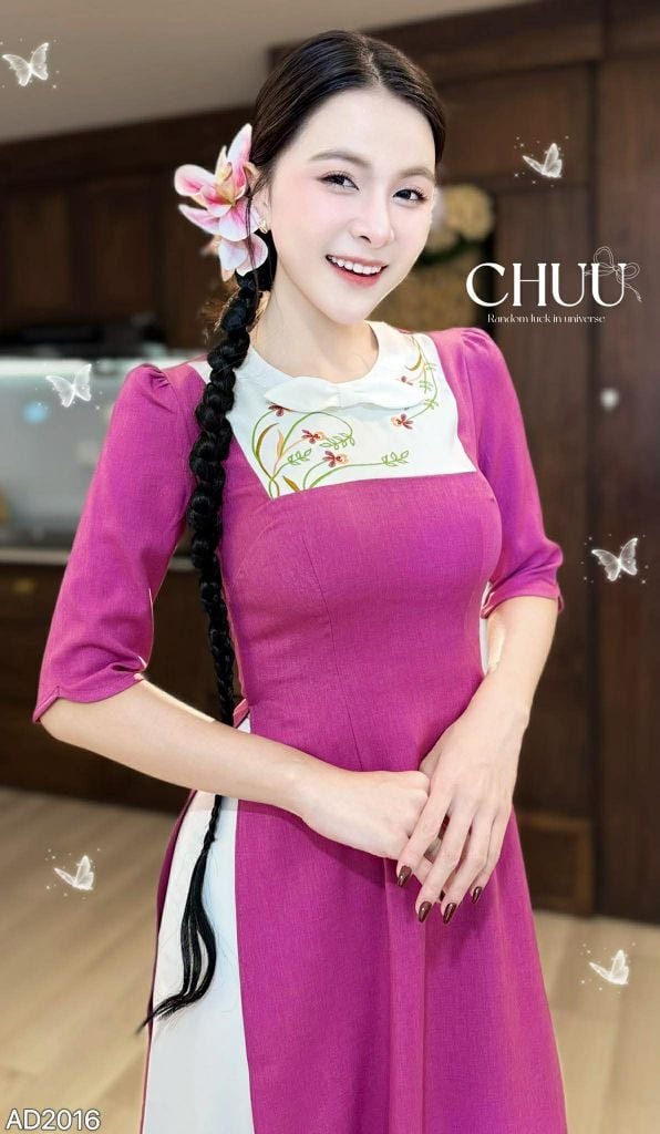 Áo Dài Giỏ Lan Rừng AD2016 (áo lẻ)