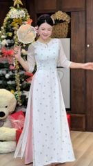 Áo Dài 4 Tà Chuỗi Pha Lê Nhỏ AD2004