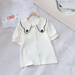 Áo Sơ Mi Vân Mây Hoa Đen + 2PK A2944