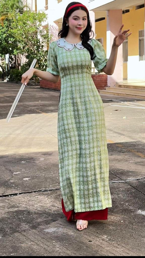 Áo Dài Cổ Hoa Nhiệt Đới AD2999 (áo lẻ)