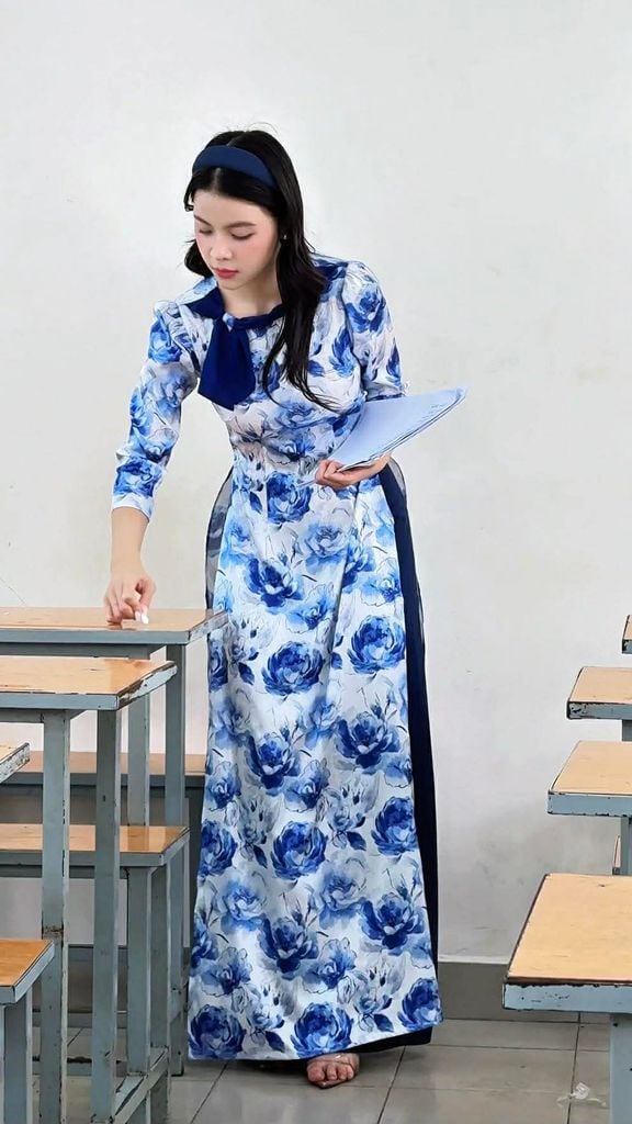 Áo Dài Khăn Quàng Lệch AD2007 (áo lẻ)