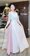Áo Dài 4 Tà Chuỗi Pha Lê Nhỏ AD2004
