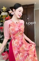 Áo Dài Hoa Ép Kính AD2966 (áo lẻ)