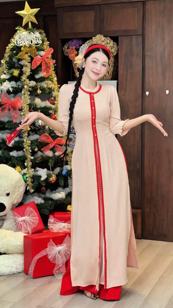 Áo Dài 4 Tà Khánh Niên AD9003.2692 (áo lẻ)