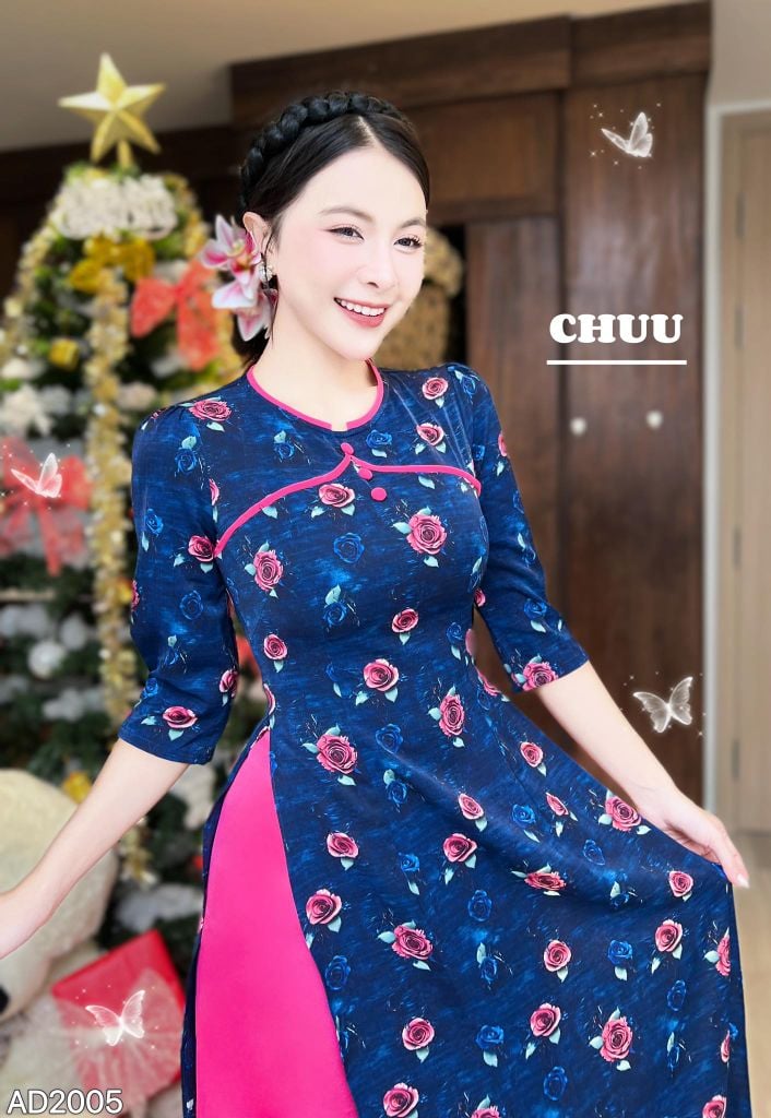 Áo Dài Dấu Ngoặc Nhọn AD2005 (áo lẻ)