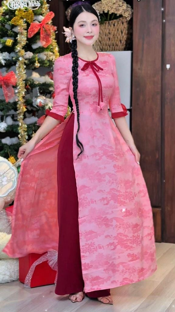 Áo Dài Vườn Địa Đàng Kèm Phụ Kiện AD2010 (áo lẻ)