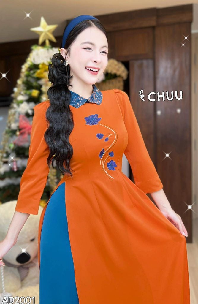 Áo Dài Cành Hoa Nguyệt Hải AD2001 (áo lẻ)