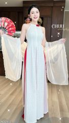Áo Dài 4 Tà Yếm Ren + Choàng Xéo Kèm Phụ Kiện AD2012 (áo lẻ)