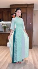 Áo Dài 4 Tà Ngọc Nữ Kèm Phụ Kiện AD2011 (Không Co Dãn) (áo lẻ)