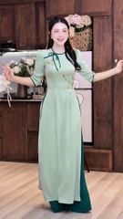 Áo Dài Nụ Tầm Xuân Kèm Phụ Kiện AD2023 (áo lẻ)