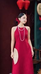 Áo Dài 4 Tà Hai Chi Tiết Hoa Kim Kèm Phụ Kiện AD3028 (áo lẻ)