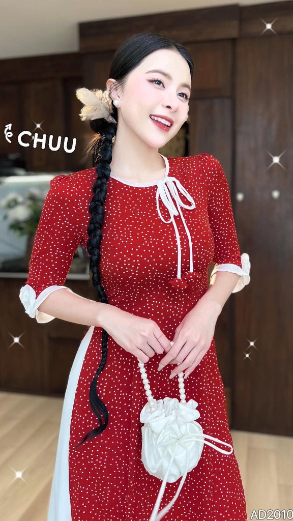 Áo Dài Vườn Địa Đàng Kèm Phụ Kiện AD2010 (áo lẻ)