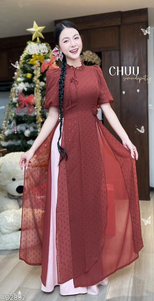 Áo Dài 4 Tà Đàn Bầu AD2802 (Áo lẻ)