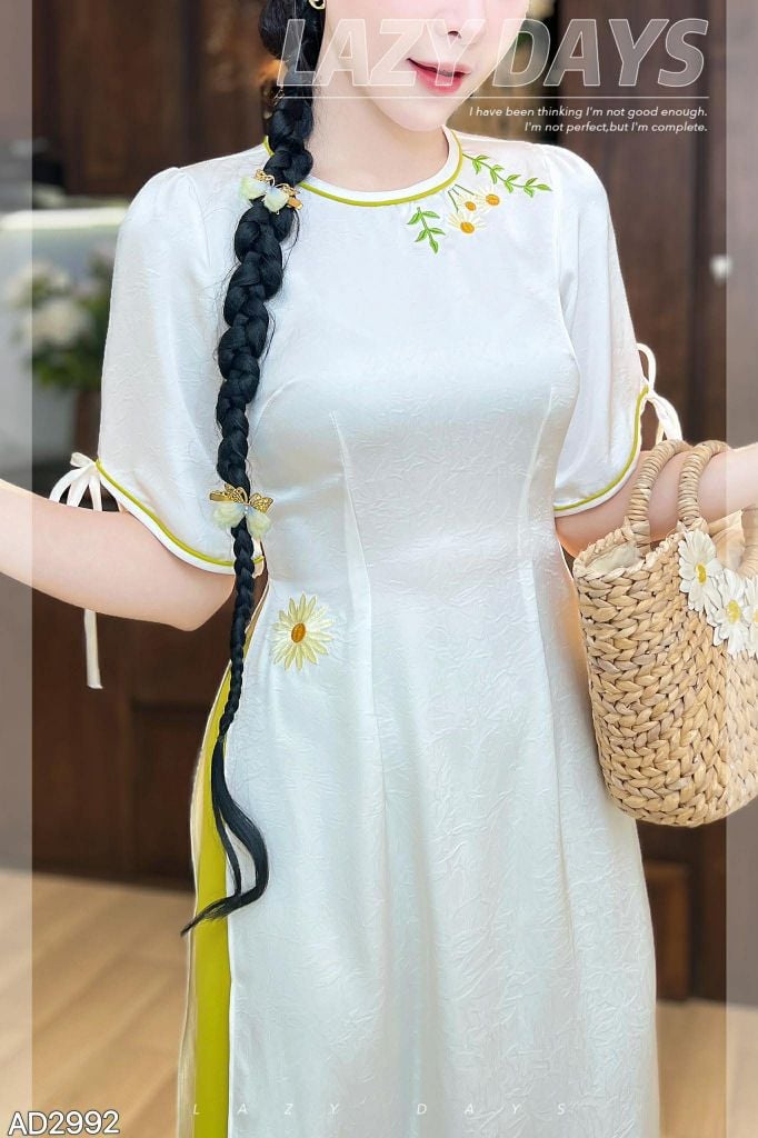 Áo Dài Hoa Hoạ Mi AD2992 (Áo lẻ)