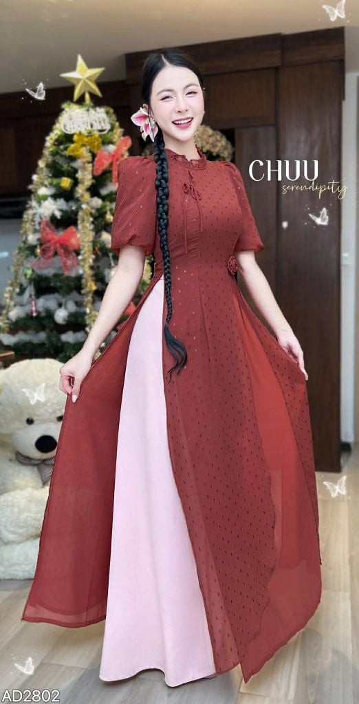 Áo Dài 4 Tà Đàn Bầu AD2802 (Áo lẻ)