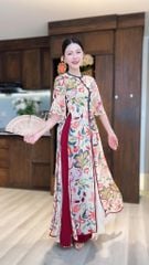 Áo Dài 4 Tà Mộng Cánh Hoa 132cm AD2700 (Áo lẻ)
