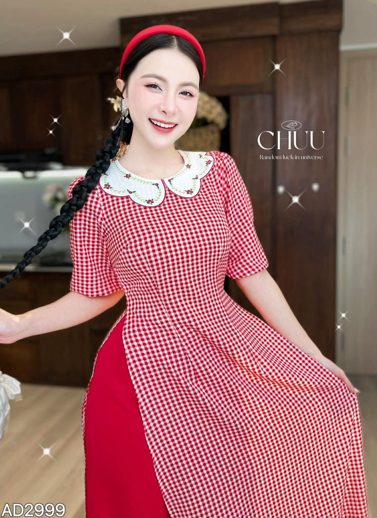 Áo Dài Cổ Hoa Nhiệt Đới AD2999 (áo lẻ)