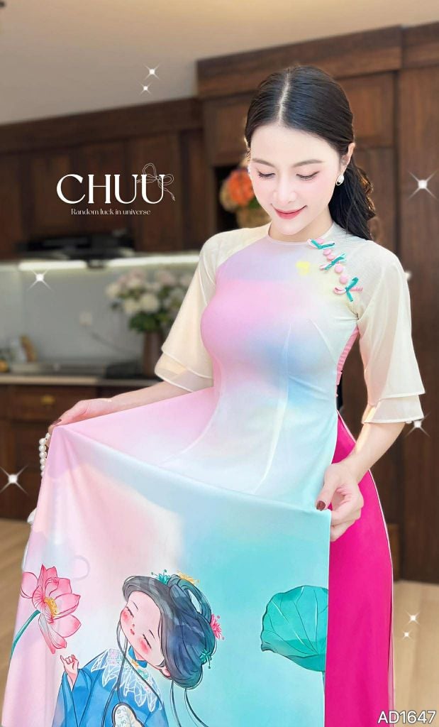 Áo Dài Tiểu Muội Muội AD1647 (Áo lẻ)
