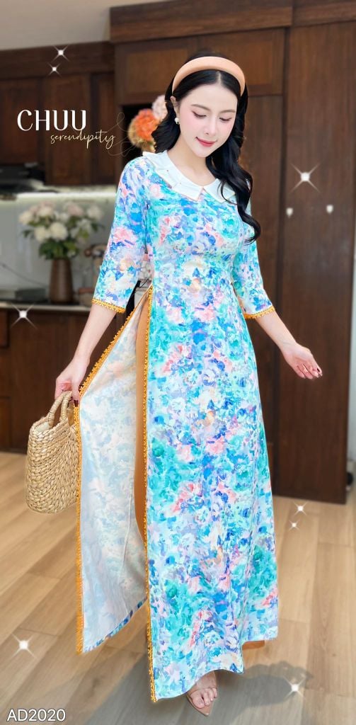 Áo Dài Cổ Xếp Giấy AD2020 (áo lẻ)