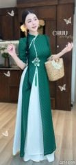 Áo Dài 4 Tà Sen Thêu 3D (PK) AD1659 (Áo lẻ)